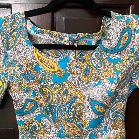 H&M PAISLEY BOHO MINI DRESS, SIZE US 4, PAISLEY PRINT - Picture 7 of 11